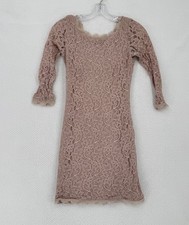 Diane von Furstenberg Rose Pink Lace Long Sleeve Zarita Sheath Dress Sz 0