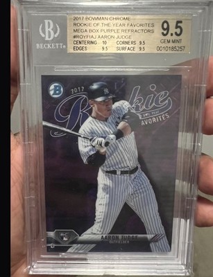 2017 Bowman Chrome Aaron Judge Purple Refractor Rookie /250. BGS 9.5