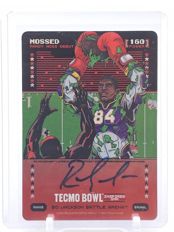 RANDY MOSS 2026 TECMO BOWL INSPIRED INK MOSSED AUTO #RMA9 VIKINGS Q3478
