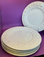 Five Cream on Cream Smooth Edge  Wedgwood Queensware 10 3/4" Dinner Plates