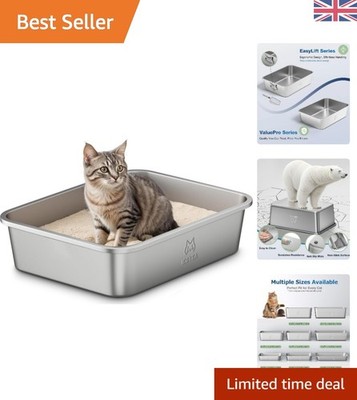 Pet-Safe Hochseitige Edelstahl Katzentoilette - Ideal für Katzen & Kleintiere