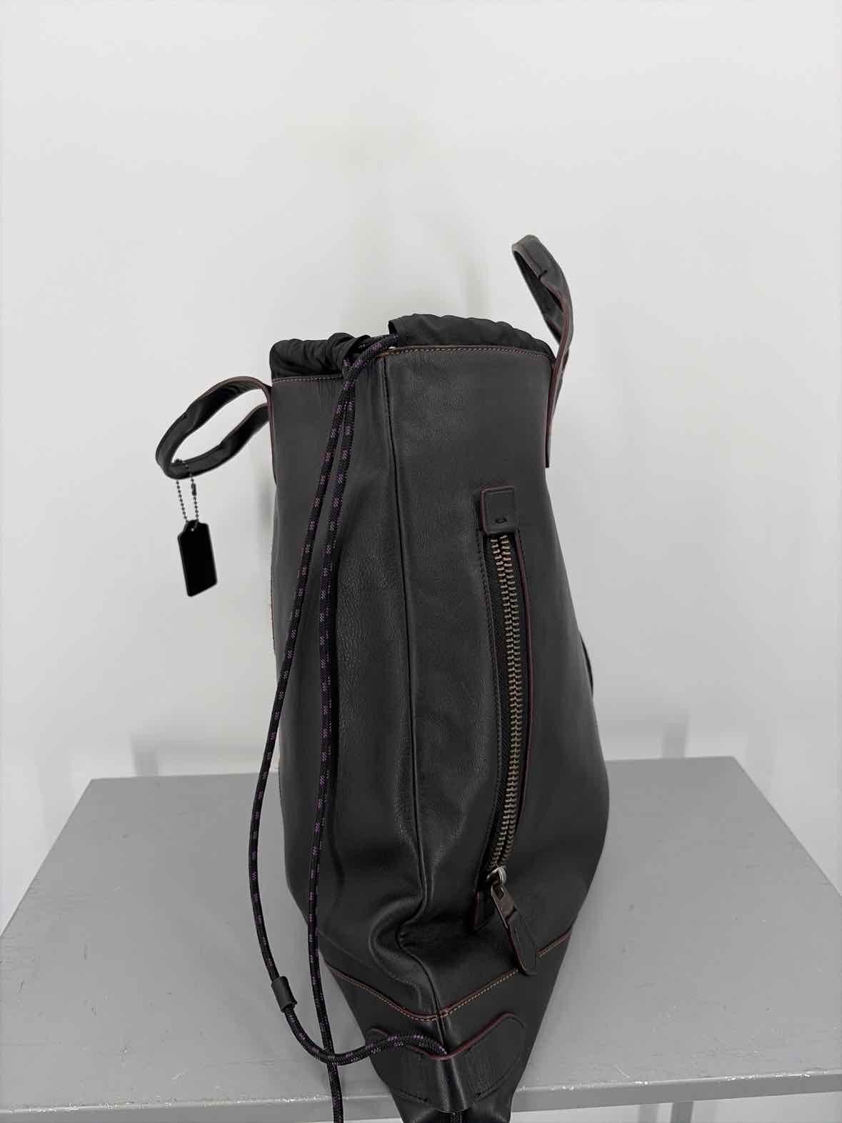 Coach Black Embroidered Drawstring Backpack - image 3