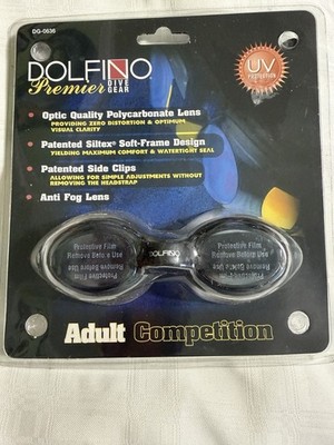 DOLFINO Premier ADULT~Dive Gear~ SILTEX Frame~ Fog-Free~Swim Goggles~ UV~DG-0636