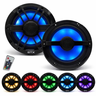 STX Audio STX65MXB 6.5'' Marine Coaxial Speaker 600W RGB LED Waterproof
