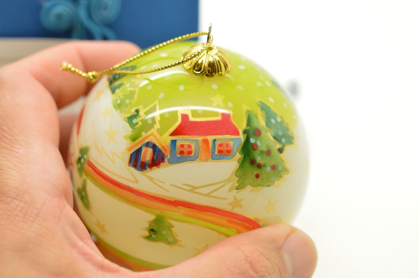 Pier 1 Li Bien Snowmen Glass Christmas Ornament In Box 2009