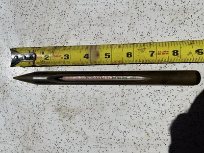 Vintage 8 1/2  Brass Corn, Crop Silo , Farm Temperature probe Screw On End VG