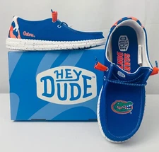 NEW Women’s Hey Dude UF Univ Florida GATORS blue orange Varsity 7 8 10 shoe  $75