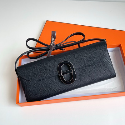 Excellent Hermes Chaine d'Ancre To Go Epsom Leather Black Shoulder Crossbody