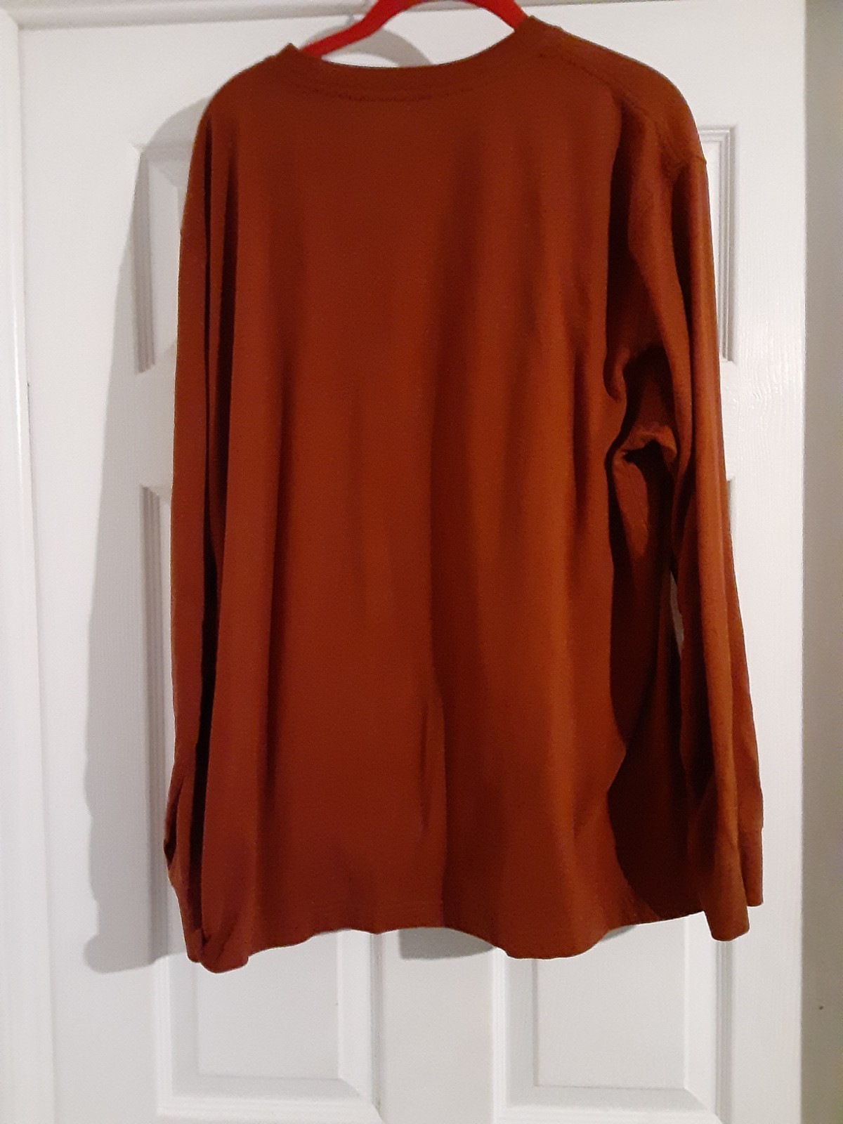 Eddie Bauer Men's Tall XL Long Sleeve Shirt Rust Brown Cotton Blend