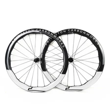 700C Road Bicycle Disc Brake Wheelset Carbon Fiber Wave Wheel Tubeless/Tubular