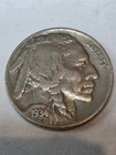 1934 P Buffalo Nickel * Original Coin Full Date And Horn