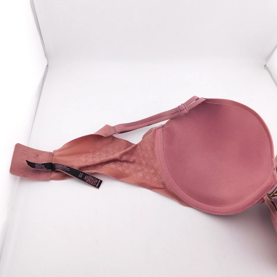 Victoria's Secret Sujetador 36DD T Camisa Push Up Cobertura Completa Metálico Dorado Brillo Foto 4 de 4