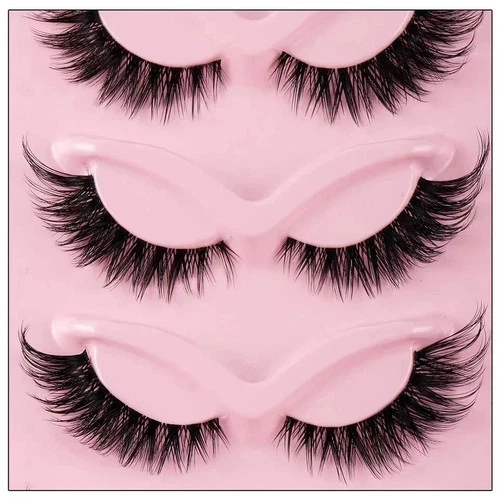 5 Pairs Cat Eye False Eyelashes – Faux Mink Elongated Wispy Lashes image 5