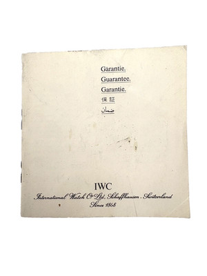 IWC Watch GarantieheftX207