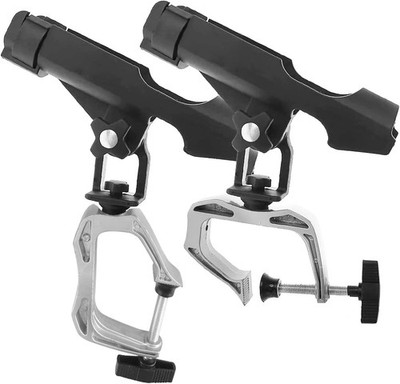 LBW 2PCS 360° Adjustable Boat Rod Holder Clamp-On Fishing Pole Mount