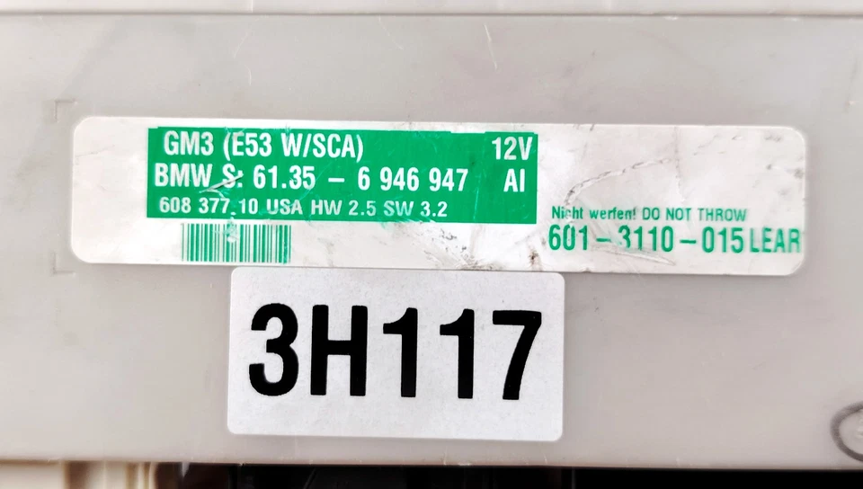 BMW E53 X5 3.0i 4.4i 4.8is BASIC CENTRAL CONTROL MODULE BCM 6946947 - Image 3 of 4