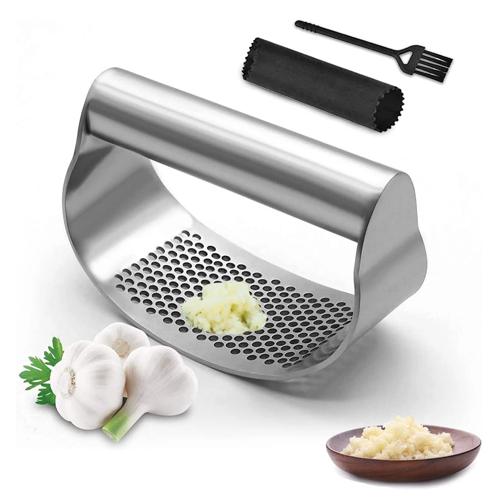 Pressail - Garlic Cutter - 430 Stainless Steel for Ginger Garlic, Peeler...