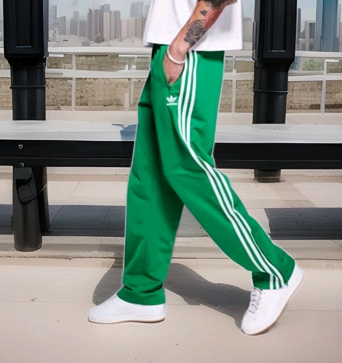 RARE MEN'S ADIDAS ORIGINALS FIREBIRD TRACK PANTS SIZE XL #JD018