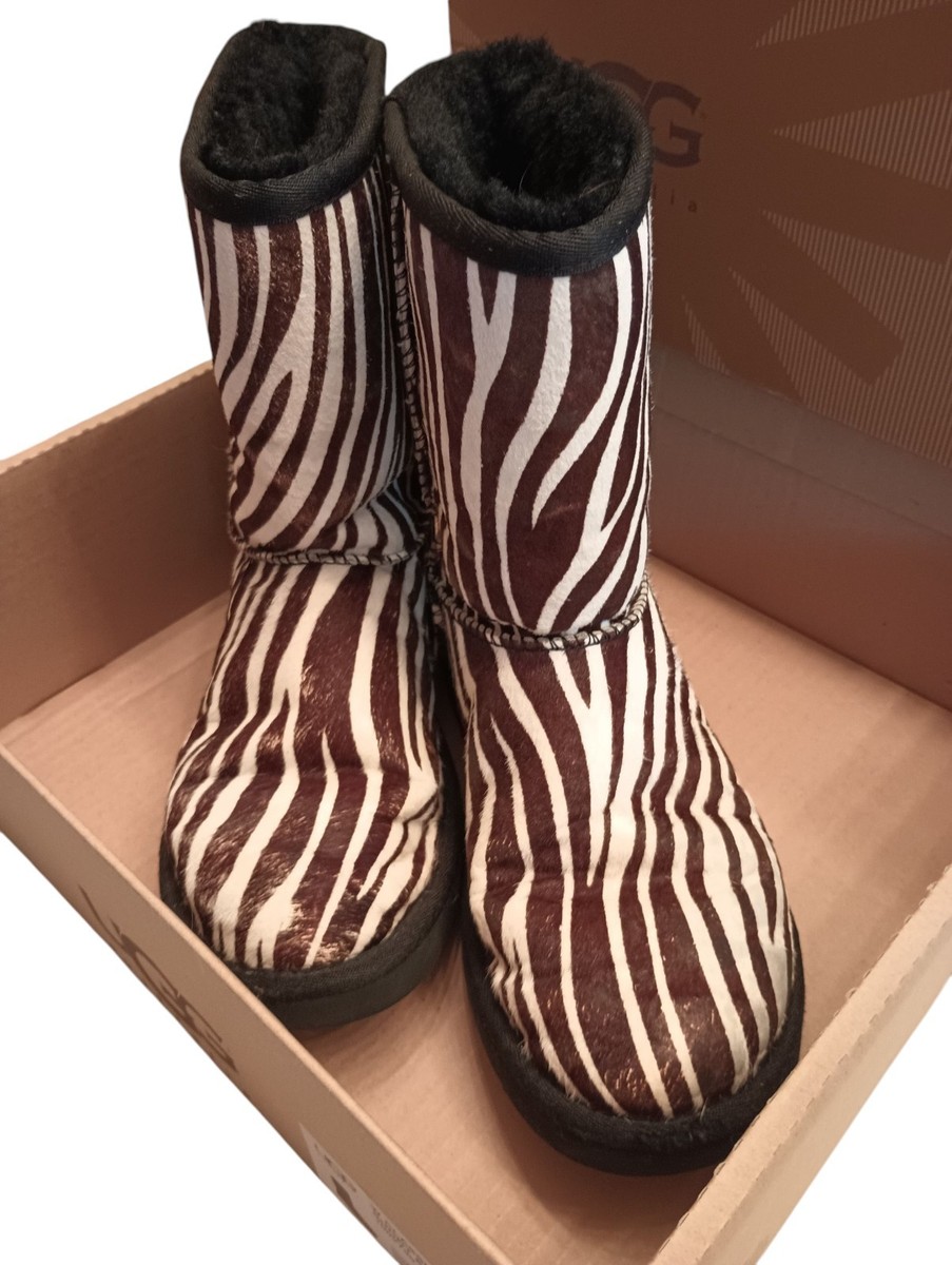 UGG Australia Womens Classic Short Exotic Zebra Prints Boots