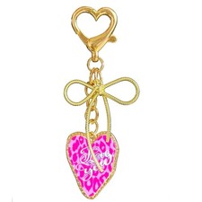 nocoeed Pink Heart Bow Keychain Bag Charm, Cute Purse Charm Key Chains Access...