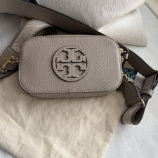Image of Tory Burch Mini Miller Leather Crossbody Bag - Clay