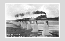 Railroad Train Bridge Pecos River Ft Fort Sumner New Mexico NM - Reprint