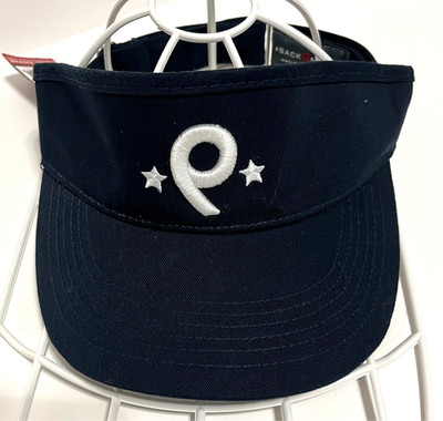 THE BACK 9 Nine Men Dark Navy Blue Adjustable Strap Sun Visor Cap Hat NEW TAG