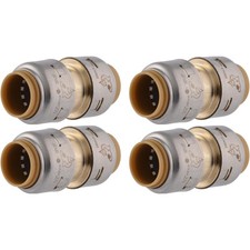 SharkBite Max 1/2 Inch Brass Coupling 4 Pack Push to Connect Plumbing Fittings