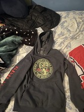 Karate Kid Cobra Kai Black Hoodie youth small Hooded Sweatshirt