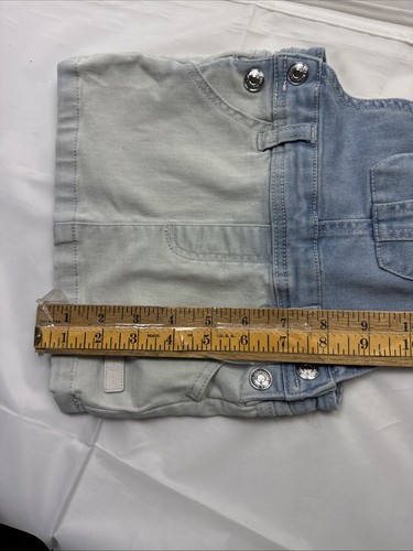 Vestido babero de mezclilla azul ombré Seven 7 for All Mankind para bebés niñas talla 12M - Imagen 9 de 10
