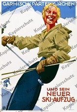 Ludwig Hohlwein Garmisch-Partenkirchen neuer Skilift Wintersport Alpspitze 1935