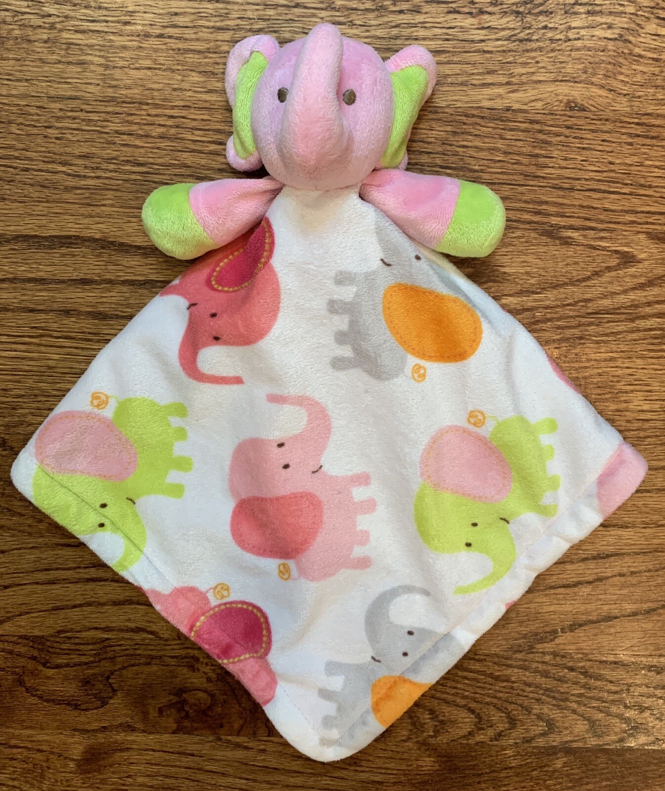 Blankets & Beyond Pink Elephant Security Blanket Baby Lovey Minky Sherpa Fleece eBay