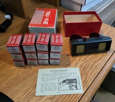 Vintage Tru-Vue Viewer, 12 Film Rolls, Instructions, Original Box, Tested Works