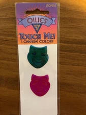 Vintage Oilies 1980’s Liquid Crystal Mime Happy Sad Faces Stickers