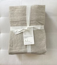 Pottery Barn 4pc BELGIAN FLAX LINEN HEMSTITCH Sheet Set King Flax NWT
