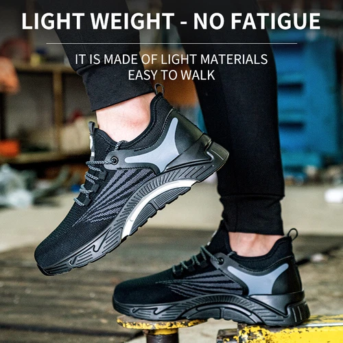 Men's Safety Shoes Lightweight Steel Toe Cap Indestructible Work Boots Sneakers - Picture 5 of 20