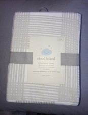 Cloud Island Fitted Crib Sheet White and Gray BRAND NEW