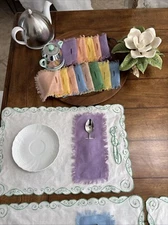 d porthault table linens Multicolor Cocktail Napkins With Spoon Hole Set Of 16