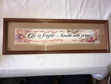 LIFE IS FRAGILE HANDLE WITH PRAYER Gail Brown CALLIGRAPHY Frame Matted ART PRINT