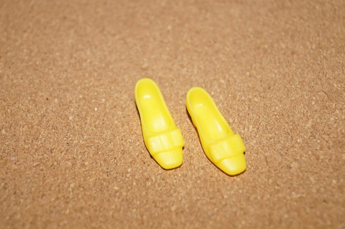 Vintage Francie Barbie Doll Yellow Soft Low Heel Bow Shoes - REPRO