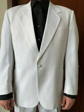 White Tuxedo 2 Button Notch Jacket with matching Pant Option - Many men's sizes