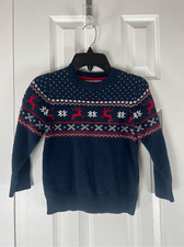H M Boys Navy Reindeer Sweater Size 4/6y