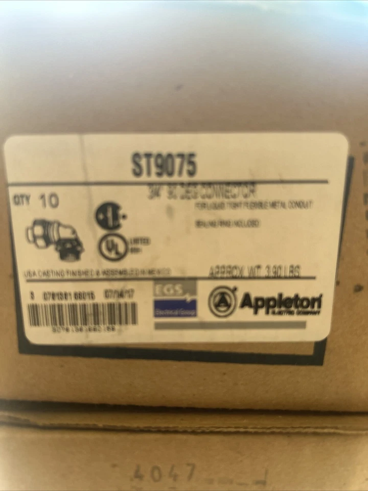 "Conector hermético líquido EMERSON Appletori ST9075, 90 grados tamaño comercial 3/4"" cantidad 10" Foto 3 de 3