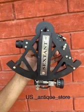 Tamaya Working Black Brass Nautical Sextant Navigation Antique New Engraved Gift