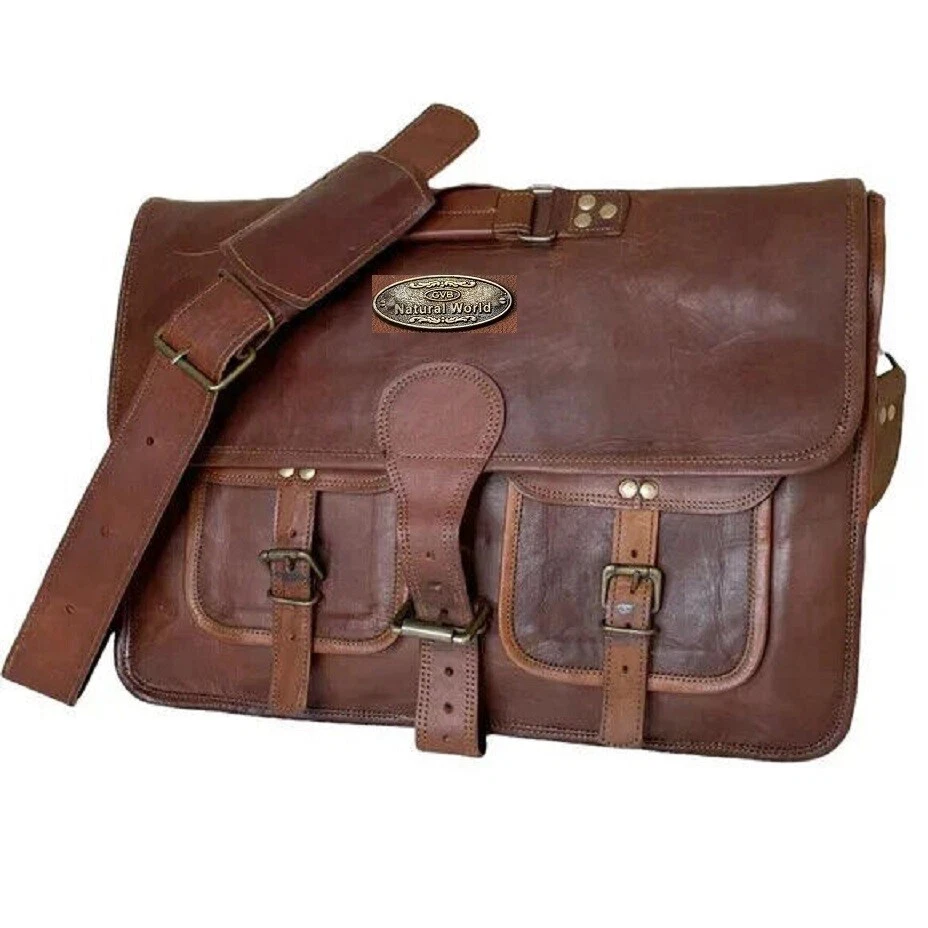 Borsa A Tracolla Uomo In Vera Pelle Nera - Vintage, Robusta Con Cerniera - A1 FASHION GOODS