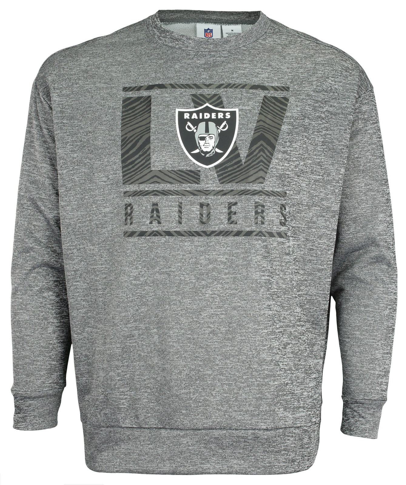 Легкая французская махровая толстовка с круглым вырезом Zubaz NFL Mens Las Vegas Raiders