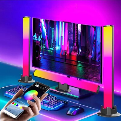 2 RGB Symphony Lichter Sound Control Schreibtisch PC Beleuchtung APP Steuerung