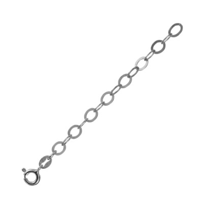 Sterling Silver Flat Oval Link Extender for Pendants Necklaces, 5.5''