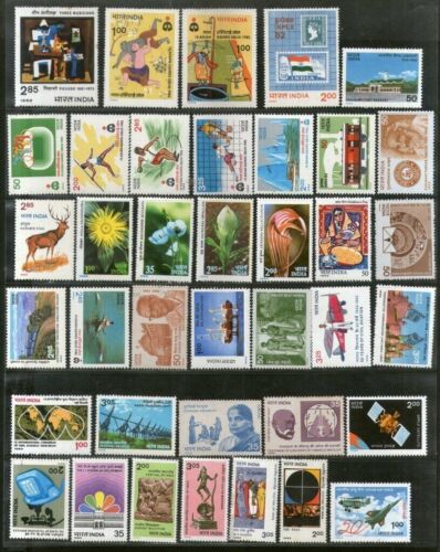INDIA 1982 COMMEMORATIVE STAMPS COMPLETE YEAR PACK . 38 DIFFERENT. MNH - Afbeelding 1 van 1