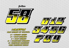 Race Numbers Hairpin Vinyl Decal Kit Package Street Stock Late Model